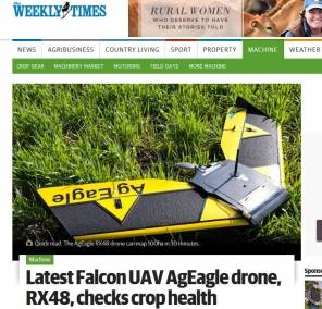 AgEagle RX48 in The Weekly Times